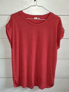 GAP Women's Short Sleeve Crew Tee - Coral Red